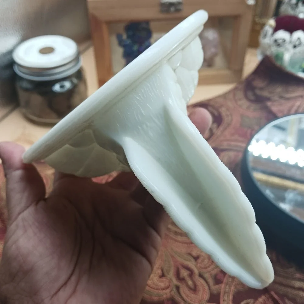 Vtg Westmoreland Hen On Nest HON White Milk Glass Split Tail TOP LID Only *Crack